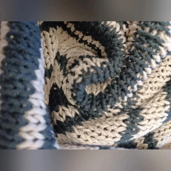 Wooden Ships EUC Black  and Brown LS Knit Sweater Size M-L - Picture 7 of 9